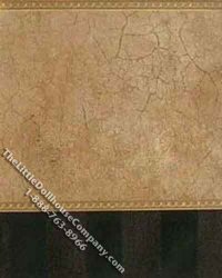 (image for) Miniature 3 pcs. Crackled Gold Wallpaper w/ Black Striped Trim