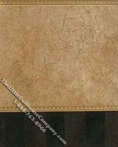 (image for) Miniature 3 pcs. Crackled Gold Wallpaper w/ Black Striped Trim