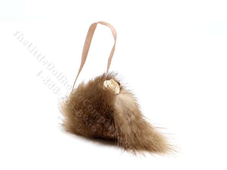 (image for) Miniature Fur Muff with Flower for Dollhouses