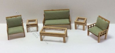 (image for) 1:48 Scale 6pc Modern Living Room Kit