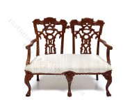 (image for) Miniature Ornate Chippendale Double Chair