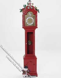 (image for) Miniature Christmas Themed Grandfather Clock for Dollhouses