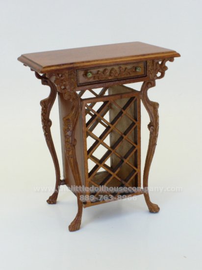 (image for) Dollhouse Scale Model Fantasy Lyre Wine Rack in Walnut