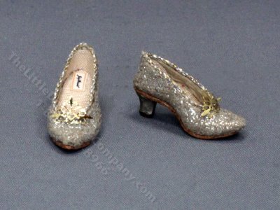 (image for) Silver Glitter Heels with Gold Decal by Judith Blondell