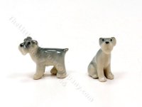 (image for) Miniature 1/2 Scale Porcelain Schnauzer Dog for Dollhouses