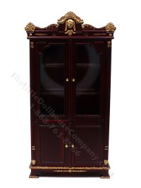 (image for) Miniature Empire Display Cabinet for Dollhouses - Mahogany