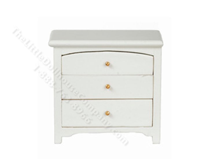 (image for) Miniature White Nightstand for Dollhouses
