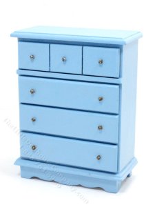 (image for) Miniature Blue Dresser for Dollhouses