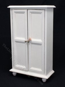 (image for) Miniature White Wardrobe for Dollhouses