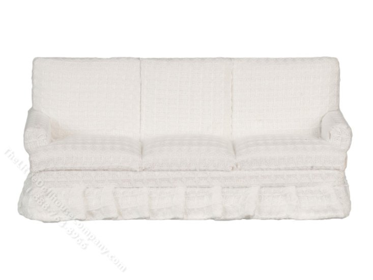 (image for) Miniature White Sofa for Dollhouses
