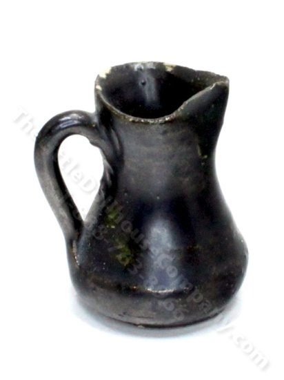 (image for) Miniature Handmade Black Ceramic Pitcher for Dollhouses