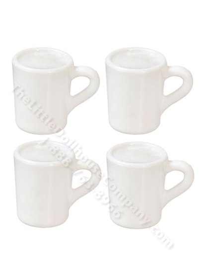 (image for) Miniature Set of 4 Small White Mugs