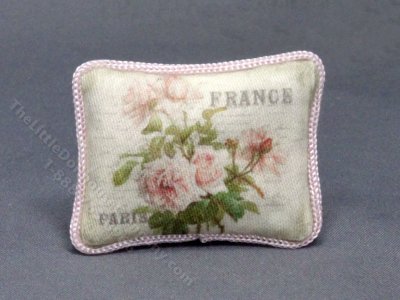 (image for) Miniature France and Flowers Pillow for Dollhouses