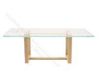 (image for) Modern Glass Dining Room Table w/ Natural Base by Warren Richardson