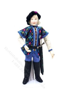 (image for) Miniature Handcrafted Vintage Tudor Nobleman Doll in Blue