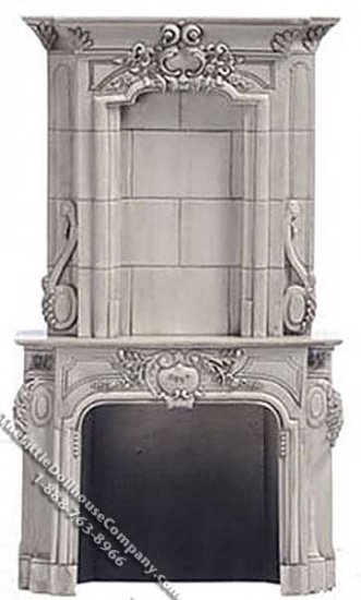 (image for) Miniature Gray Fireplace for Dollhouses