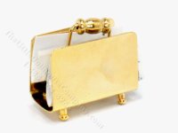 (image for) Miniature Brass Magazine Rack for Dollhouses