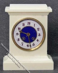 (image for) Miniature White Mantle Clock for Dollhouses