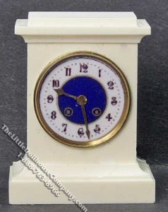 (image for) Miniature White Mantle Clock for Dollhouses