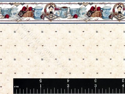 (image for) Country Hearts Pattern Miniature Wallpaper for Dollhouses