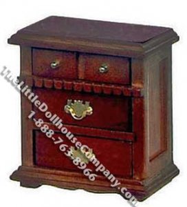 (image for) Miniature Walnut Finish Night Stand for Dollhouses