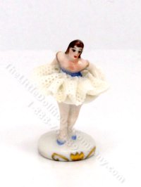 (image for) Miniature Irish Dresden Porcleain Ballerina - White