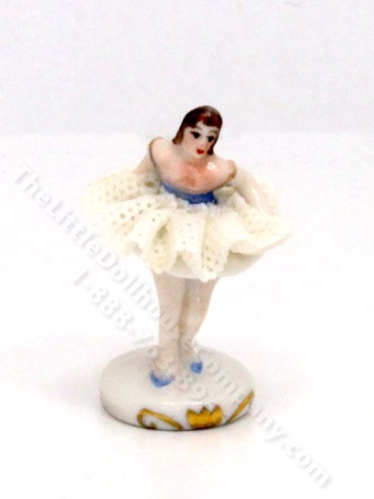 (image for) Miniature Irish Dresden Porcleain Ballerina - White