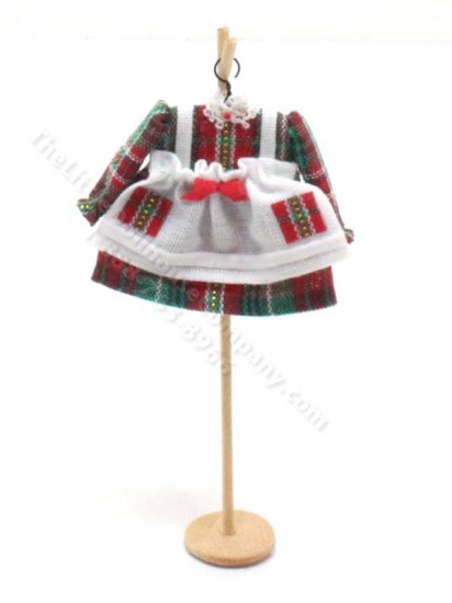 (image for) Miniature Toddler Christmas Dress with Pinafore by Cheryl Warder