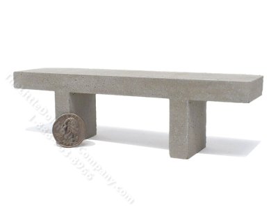(image for) Miniature Concrete Garden Bench for Dollhouses