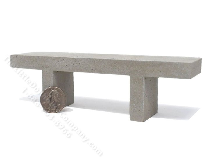 (image for) Miniature Concrete Garden Bench for Dollhouses