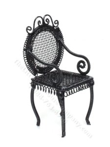 (image for) Miniature Half-Scale Wire Garden Chair, Black