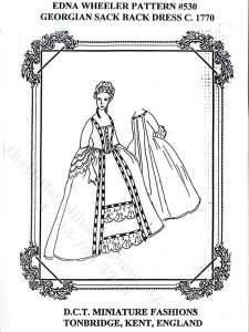 (image for) Georgian Sack Back Dress Doll Clothes Pattern