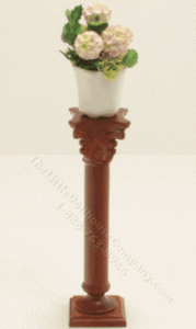 (image for) Miniature Walnut Plant Stand for Dollhouses