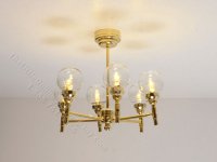(image for) Miniature Battery Operated 6-Arm Madison Park Chandelier with Wand for Dollhouses - Gold