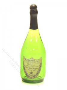 (image for) Miniature Glass Champagne Bottle with Black Top by Jane Woodham