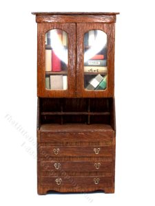 (image for) Dollhouse Miniature Bookcase/Secretary Desk