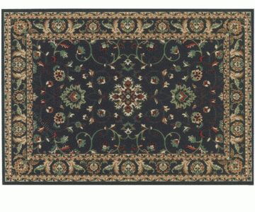 (image for) Miniature Small Scale Black Rug with Stylistic Flora