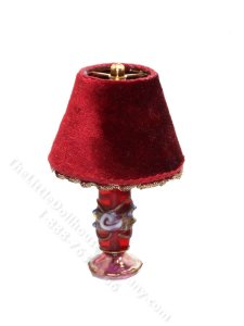 (image for) Miniature Red Velvet Lamp for Dollhouses