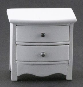 (image for) Miniature White Nightstand for Dollhouses