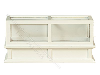 (image for) Miniature Low White Store Display Case for Dollhouses