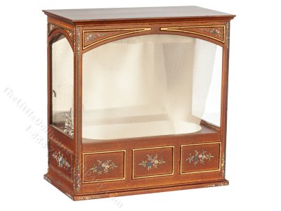 (image for) Miniature Victorian Enclosed Bath/Shower for Dollhouses - Walnut