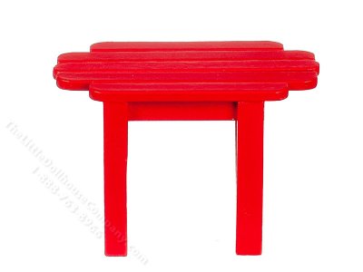 (image for) Miniature Red Adirondack Table for Dollhouses