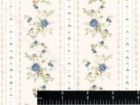 (image for) Blue and Yellow Floral Stripe Miniature Wallpaper for Dollhouses