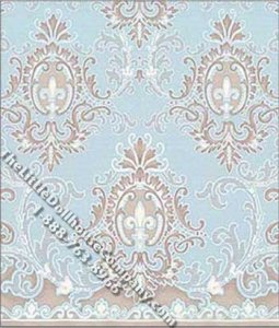 (image for) Eleanor on Blue Dusk Pattern Miniature Wallpaper for Dollhouses