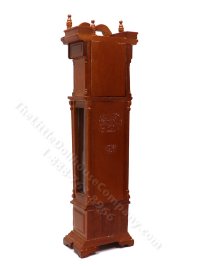(image for) As Is Vintage Miniature Bespaq Grandfather Clock for Dollhouses - Walnut