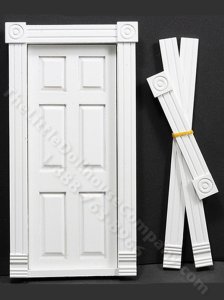 (image for) Miniature Traditional Door with Interior Trim, White