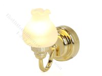 (image for) Miniature Battery Brass Tulip Sconce with Wand for Dollhouses