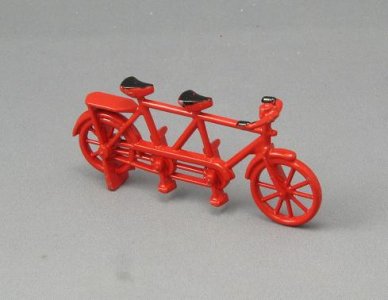 (image for) Dollhouse Miniature Red Metal Bicycle for Two