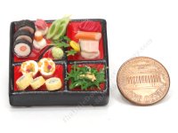(image for) Miniature Tray of Japanese Food with Maki Sushi Rolls