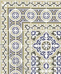 (image for) Faux Tan Tile Pattern Miniature Wallpaper for Dollhouses